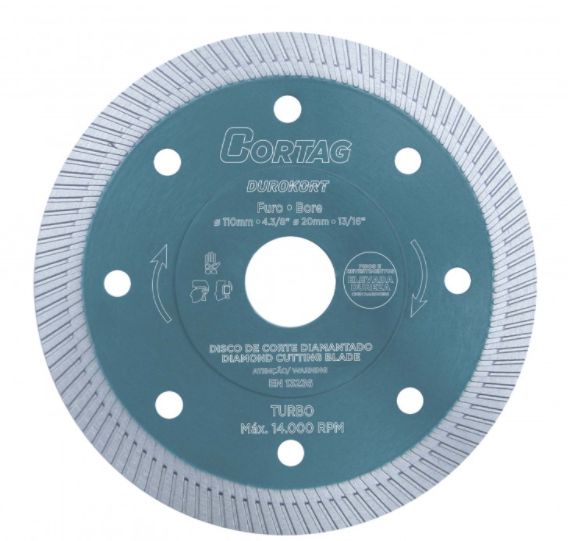 DISCO DIAMANTADO DUROKORT TURBO SERRA MÁRMORE 110 MM