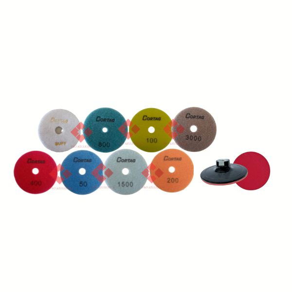 DISCO DIAMANTADO POLIMENTO SECO/ÚMIDO 100 MM JOGO C/9