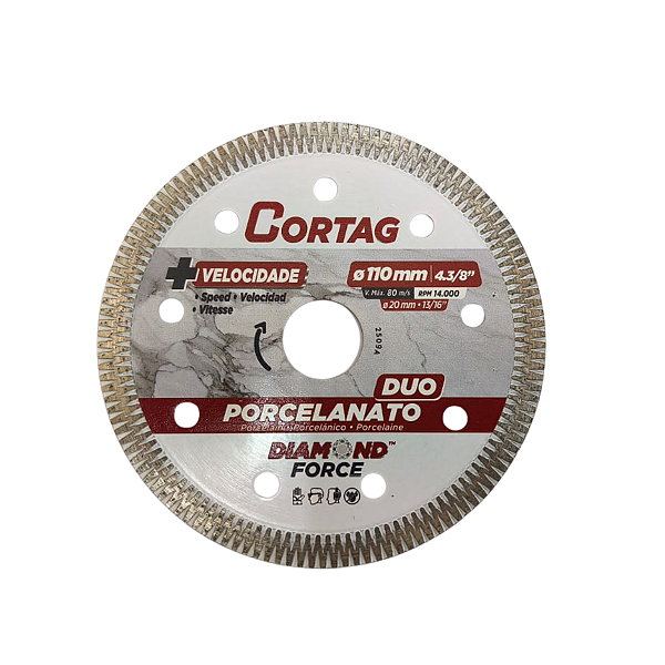 Disco De Corte Diamantado Duo 45° E 90° Porcelanato Cortag