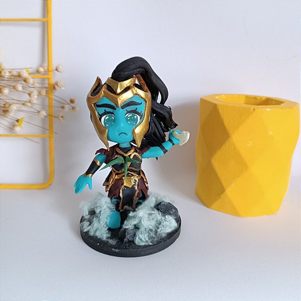 Kalista LOL - League of Legends - no estilo Chibi em biscuit