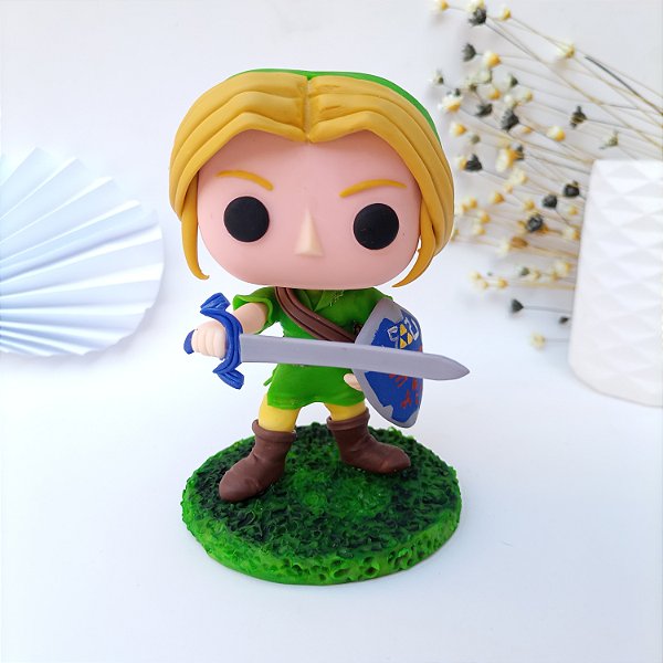 Link - The Legend of Zelda no estilo Funko Pop em biscuit - action figure - custom