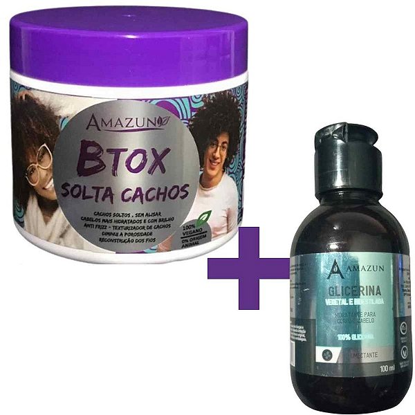 Botox Solta Cachos 500g + Glicerina para Umectação Hidratação