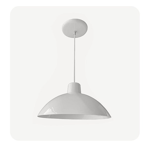 Luminária chinesa 33cm  - Branco liso brilhante total