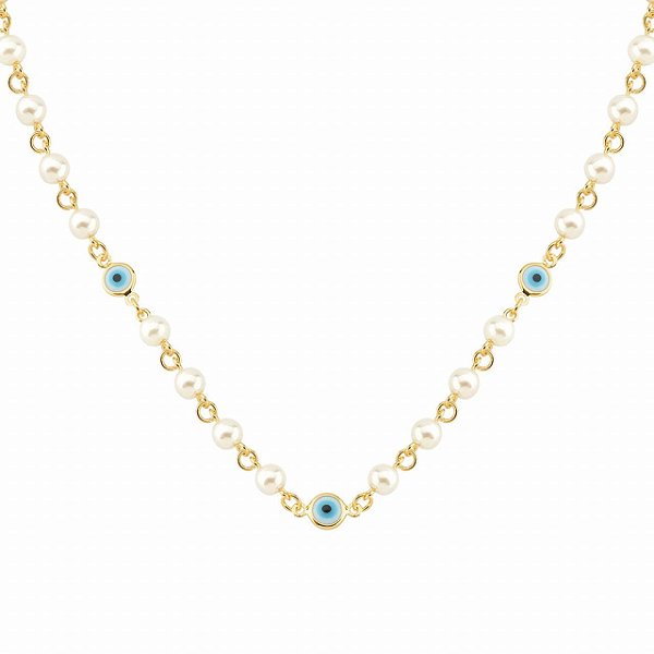 Chocker Pérolas e Olho Grego