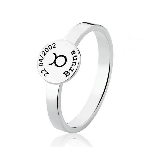 Anel Signos Data e Nome