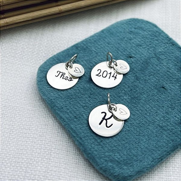 Pingente Duplo com Desenho Coração  - Personalizado