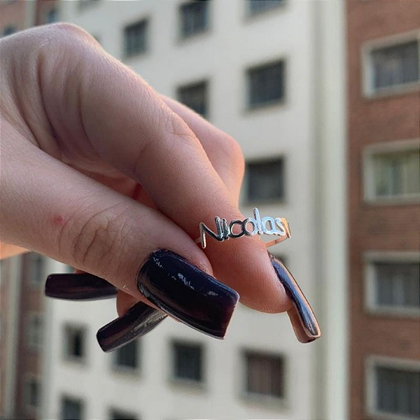 Personalize o anel com nome até 12  caracteres