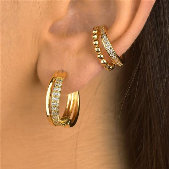 Brinco Argola Prego Com Três Voltas