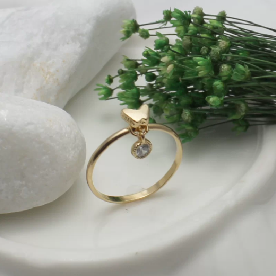 Anel Borboleta Lisa 1 Ponto Zircônia