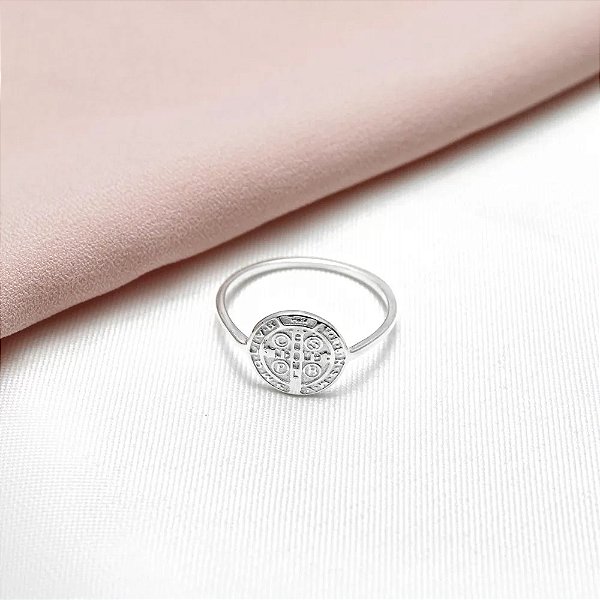 Anel São Bento Prata 925