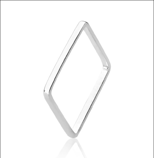 Anel de Prata Aro Quadrado