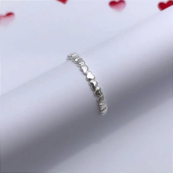 ANEL PRATA CORAÇÃOZINHO FINO