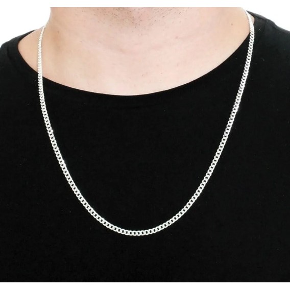 Corrente de Prata Elo Grumet 60 Cm Masculina