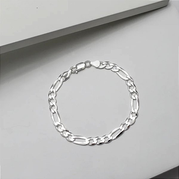 Pulseira Prata 3x1 20cm 6,60mm