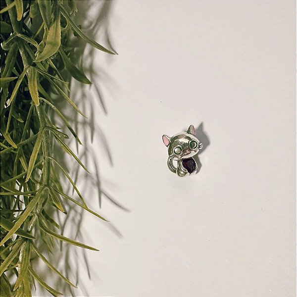 Berloque Gatinha em Prata 925