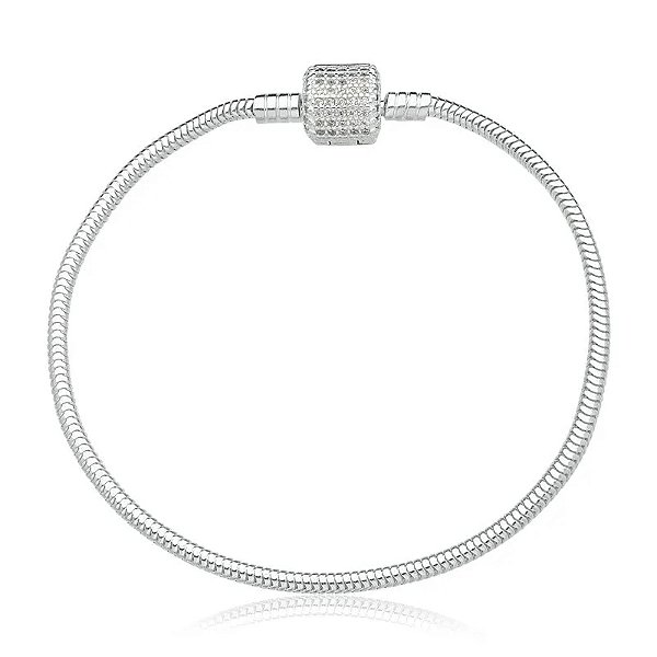 Pulseira Para Berloques Cravejado com Zircônias