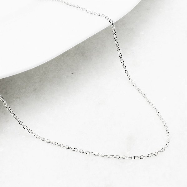 CORRENTE PRATA 40CM CARTIE MINI 0.6X1.3MM