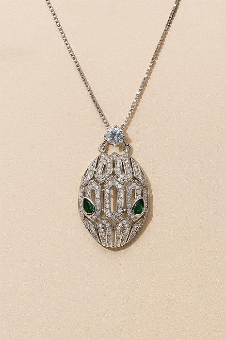 Corrente Veneziana Cobra Inspiração - Ródio Branco