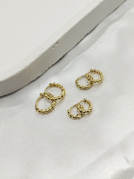 Brinco Trio Argolinhas Bolinhas