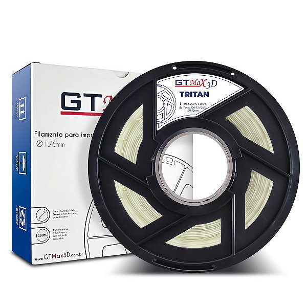 Filamento Tritan 1.75mm GTMax3D - Natural (Transparente) 1kg