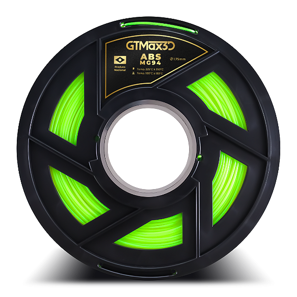 Filamento ABS Premium MG94 1.75mm GTMax3D - Verde Fluorescente