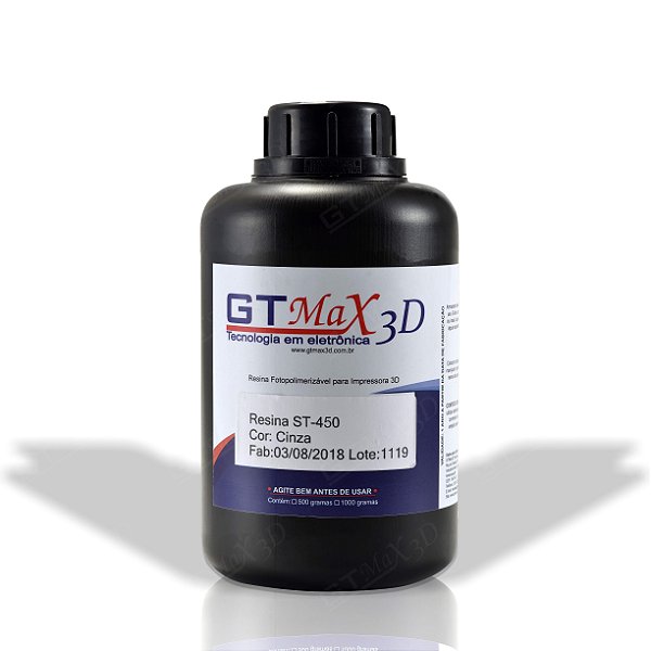 Resina Cinza (Prototipagem Geral) GTMax3D - 500g