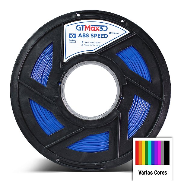 Filamento ABS Speed+ GTMax3D 1.75mm - 1kg - Várias Cores