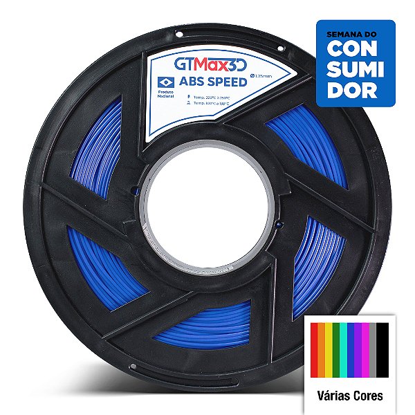 Filamento ABS Speed+ GTMax3D 1.75mm - 1kg - Várias Cores