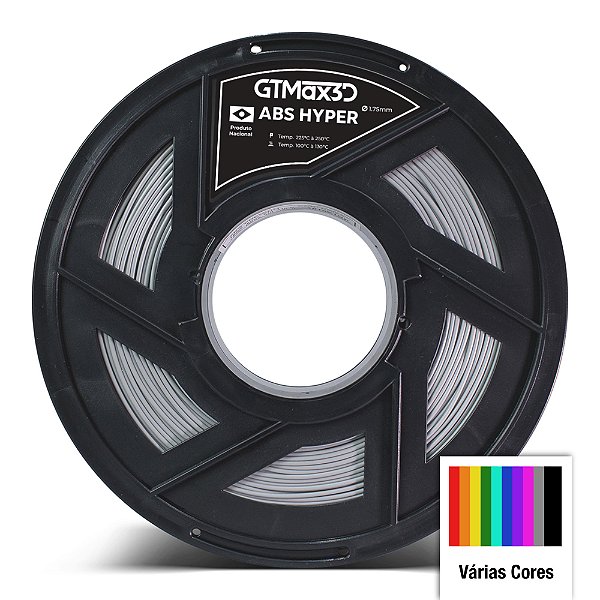 Filamento ABS Hyper GTMax3D 1.75mm - 1kg - Várias Cores
