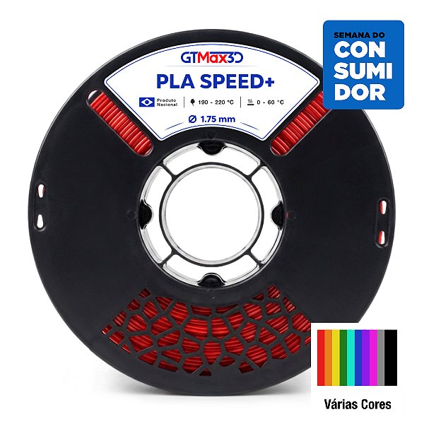 Filamento PLA Speed+ GTMax3D 1.75mm - 1kg - Várias Cores