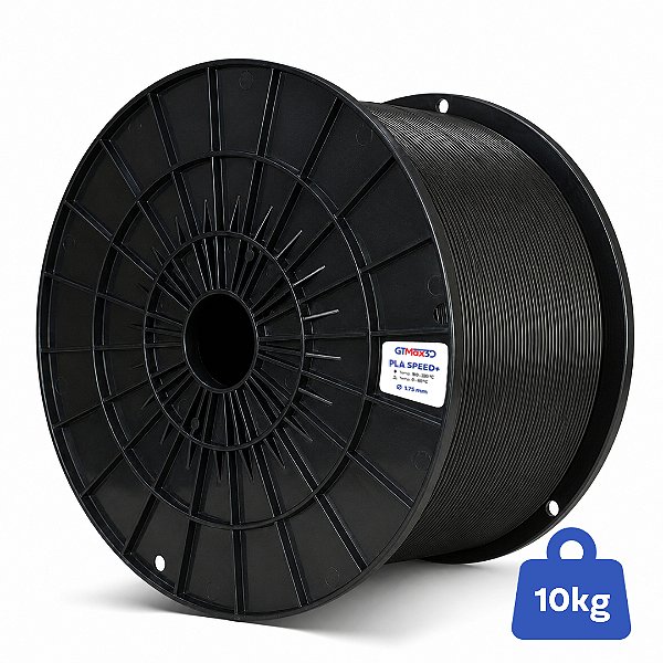 Filamento PLA Speed+ GTMax3D 1.75mm - 10kg - Preto
