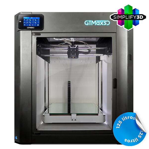 Impressora 3D Pro - GTMax3D Core GT5 + Software Simplify3D + 1kg filamento ABS