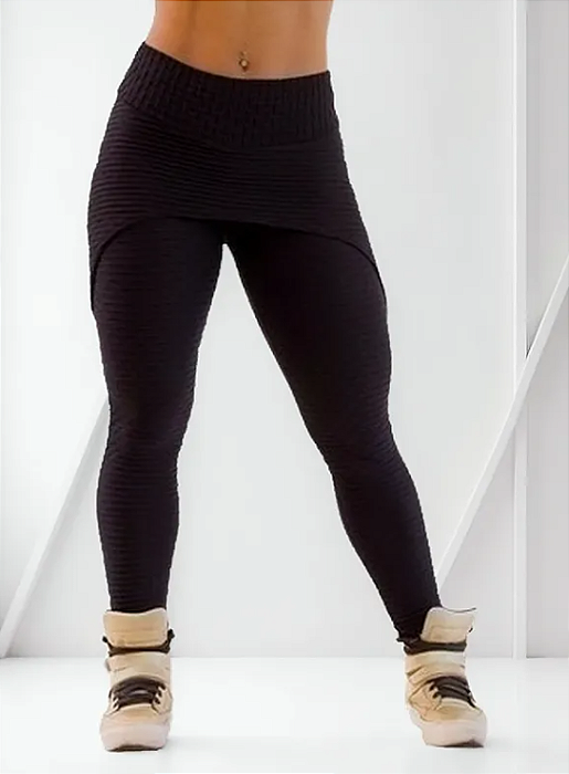 Legging Sainha Jacquard Trend Preta