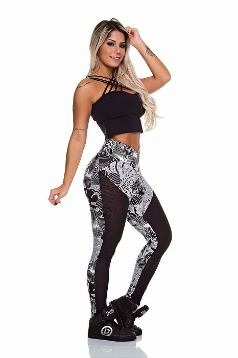 Legging Jump Preta Branca