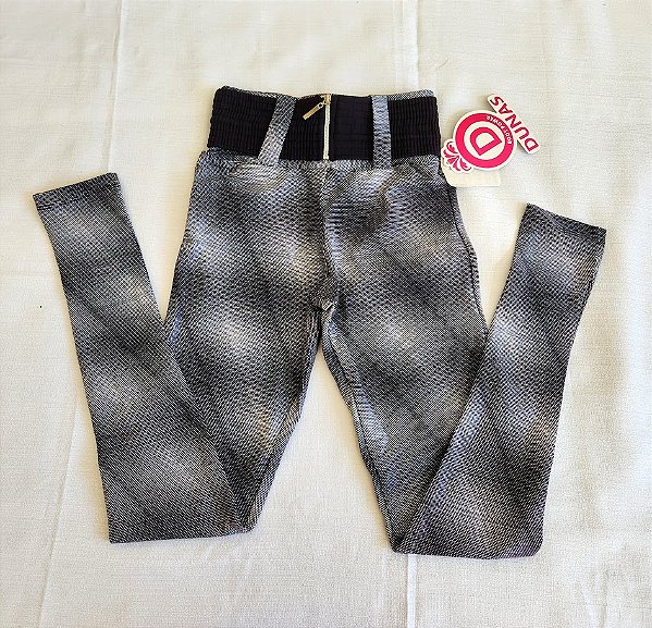 Legging Cós Alto Cinto Cinza Degradê