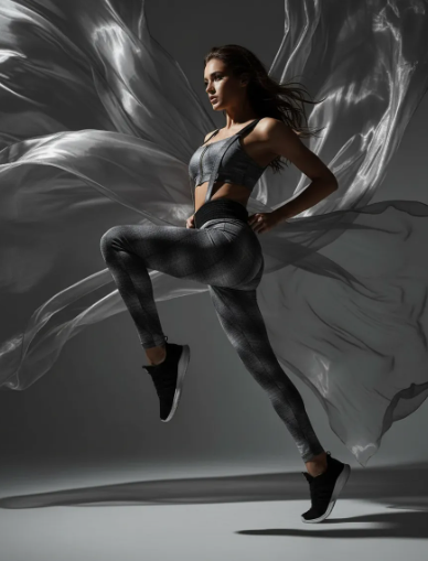 Legging Cós Alto Cinto Cinza Degradê