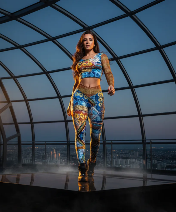 Legging Cós V Onça Geometric