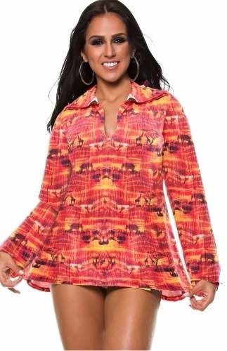 Vestido de Praia África Laranja