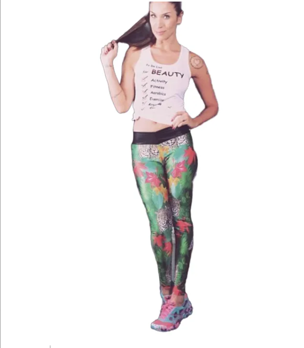 Legging Cirre Verde Floral