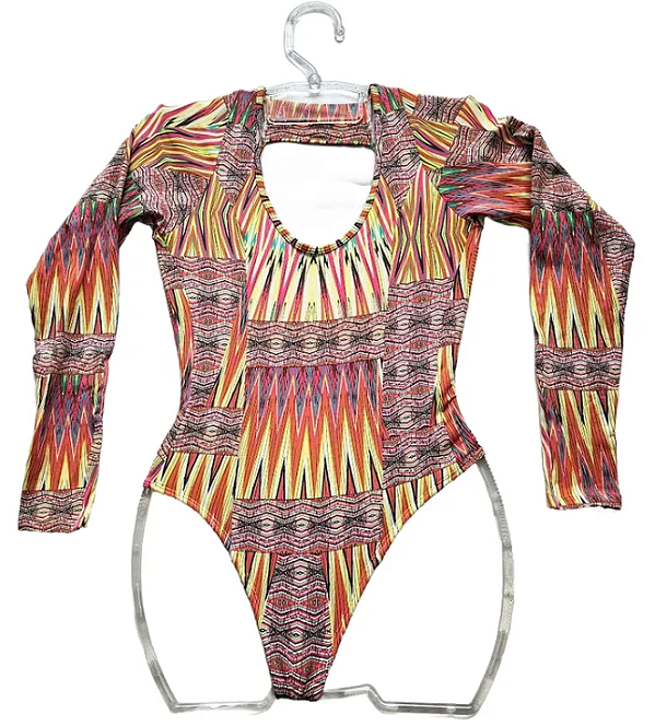 Body Manga Longa Étnico