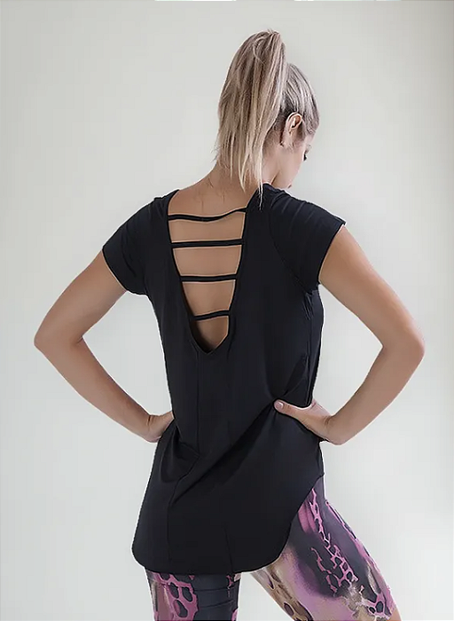 Blusa Mullet Tiras Preta