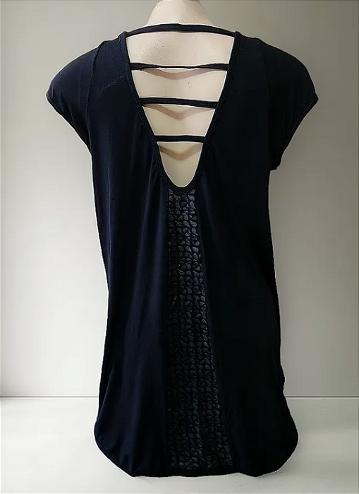 Blusa Mullet Tiras Shine Preta