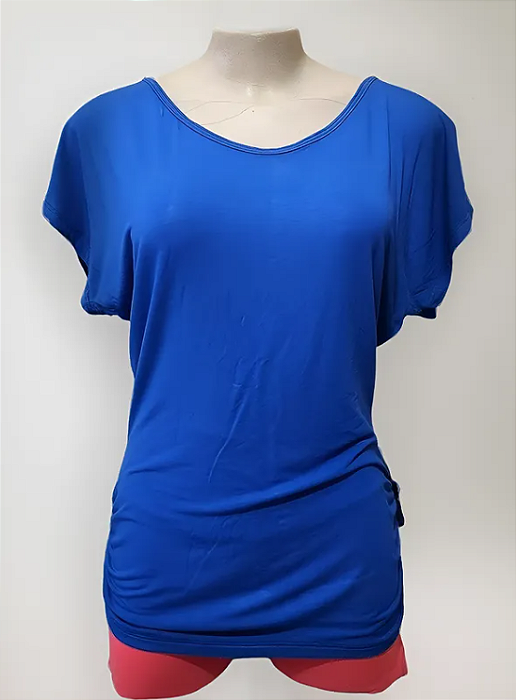 Blusa Lateral Franzida Azul