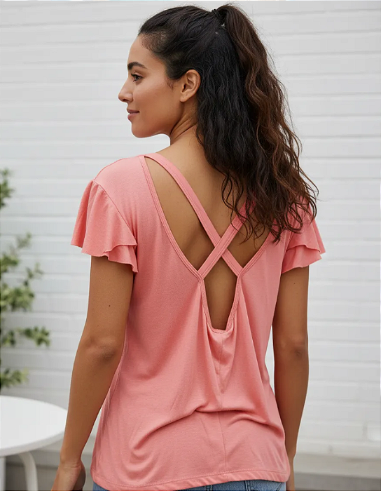 Blusa Cruzada Salmão