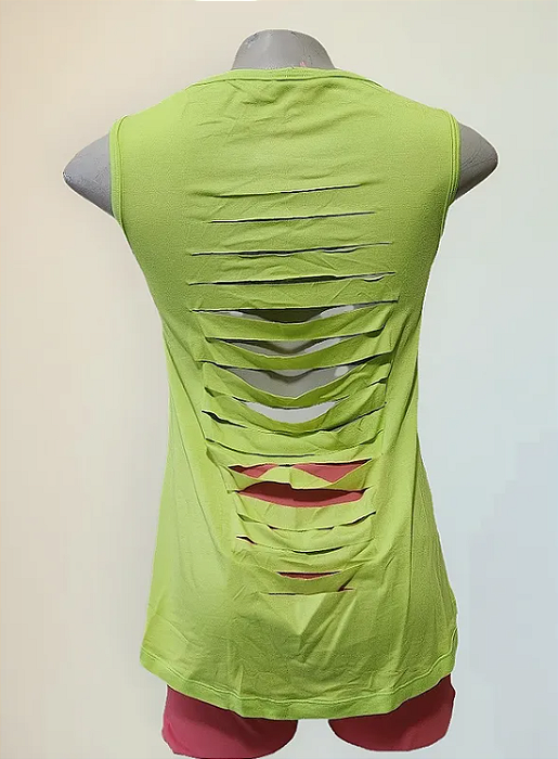 Regata Giletada Verde Limão