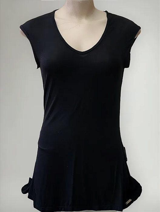 Blusa Comprida Viscolycra Preta