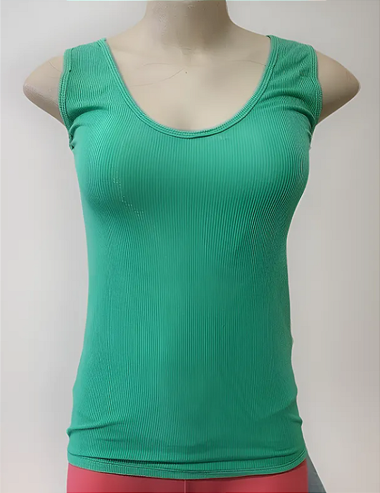 Regata Básica Bamboo Canelado Verde