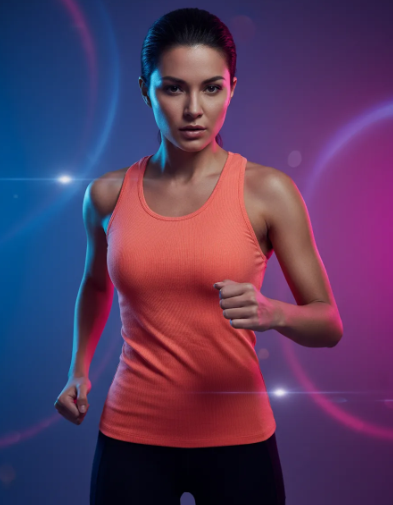 Regata Nadador Bamboo Canelado Laranja