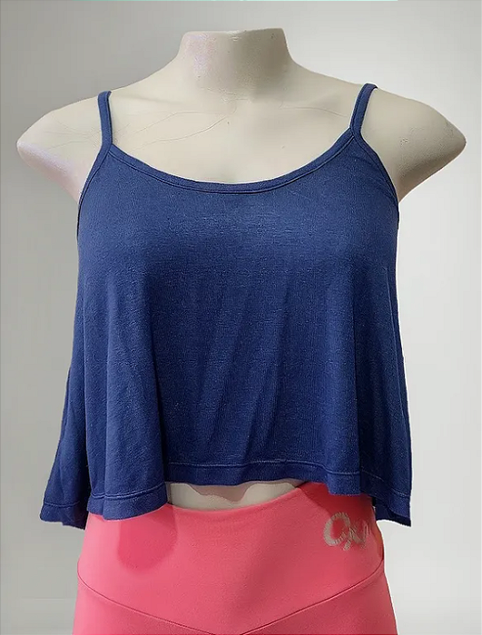 Blusa Cropped Azul Escuro