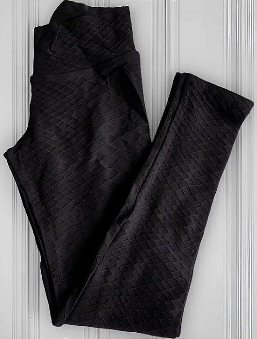 Legging Jacquard Escamas Preta